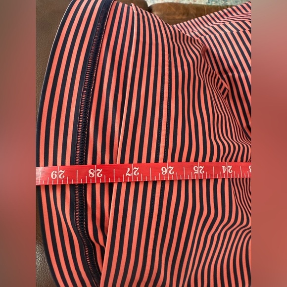 FootJoy Men's peach navy striped golf polo medium - Picture 5 of 5